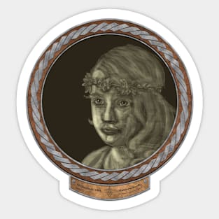 Melancholy Girl (frame silver celtic rope silver rim) Sticker